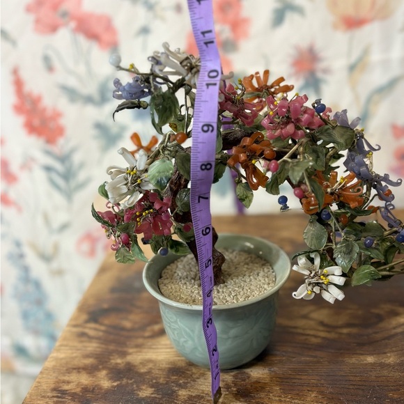 Vintage Jade Floral Bonsai Tree in Green Pot - Picture 11 of 12